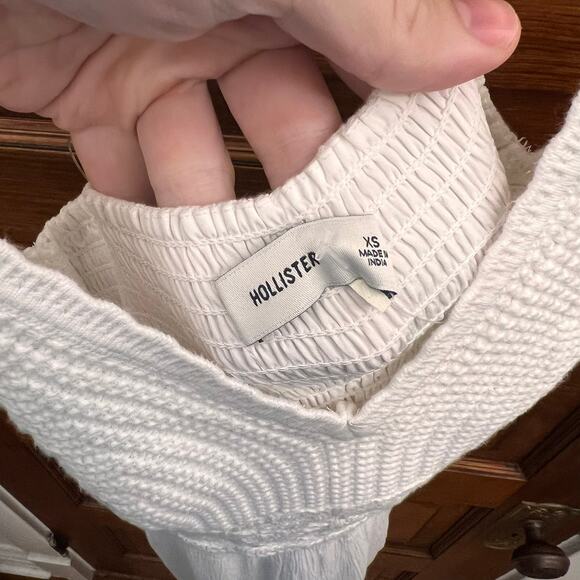 Hollister Mixed Fabric Crochet Style Maxi Dress size XS Cloud White NWT's $70 - Picture 7 of 14